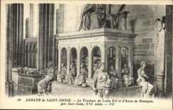 VINTAGE POSTCARD Abbey Of Saint Denis Tomb of Louis and D Anne of Brittany by Jean Right