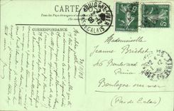 VINTAGE POSTCARD Abbey Of Denis Saint the nave