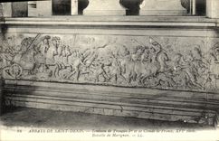 VINTAGE POSTCARD Abbey Of Saint Denis Tomb of Francois 1st and Claude of France Battles of Marignan