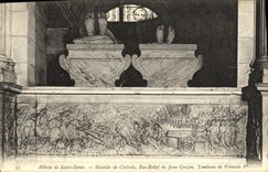 VINTAGE POSTCARD Abbaye Of Denis Saint Battles of Cerisole Bas Relief of Jean Goujon Tomb of Francois 1st