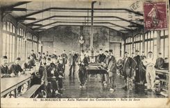 VINTAGE POSTCARD Holy Maurice National Asylum of the Convalescents Gaming room Bilalrd