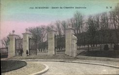 POSTAL Suresnes de la VENDIMIA entrado del cementerio americano