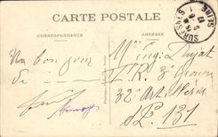 POSTAL Suresnes de la VENDIMIA el chocolate artistico visto puente Menier Maggi de la lancha a remolque