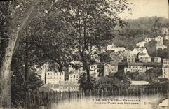 VINTAGE POSTCARD Separate panorama taken of the castle to the goats