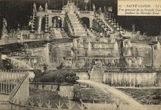 VINTAGE POSTCARD Holy Cloud View of the large cascade during large water