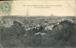 VINTAGE POSTCARD Holy Cloud Panorama of Paris Taken of the Terrace of the Lantern Eiffel Tower