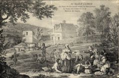 VINTAGE POSTCARD Holy Cloud the park before the Revolution the park with the goats and the house of the Guard