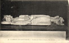 VINTAGE POSTCARD L Abbey Of Saint Denis Tomb of Charles D Anjou King de Sicile