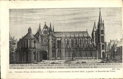 VINTAGE POSTCARD Abbey Of Saint Denis L Church at the Beginning of the 18th Mausoleum of Valois