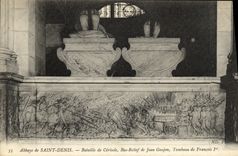VINTAGE POSTCARD St Denis Battles of Cerisole Bas Relief of Jean Goujon Tomb of Francois 1st