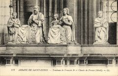 VINTAGE POSTCARD Abbey Of Saint Denis Tomb of Francois and Claude of France