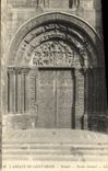 VINTAGE POSTCARD L Abbey of Saint Denis Gate Central Porch