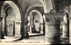 VINTAGE POSTCARD L Abbey of Denis Saint the Crypt