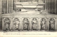 VINTAGE POSTCARD L Abbey of Saint Denis Tomb of Louis D Orleans and Valentine of Milan