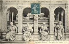 VINTAGE POSTCARD Abbey Of Saint Denis Tomb of Louis XII and D Anne of Brittany apostles