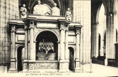 VINTAGE POSTCARD L Abbey Of Saint Denis Tomb of Francois Ier and Claude of France By Philibert of L Decorates