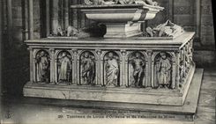 VINTAGE POSTCARD Basilica of Saint Denis Tomb of Louis D Orleans and Valentine of Milan