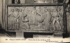 VINTAGE POSTCARD Abbey of Saint Denis Funeral of the Duke of Low Berry relief of Cortot