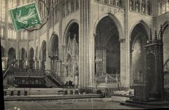 VINTAGE POSTCARD Abbey of Saint Denis Chorus and Gallery of L Apse Left side