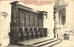 VINTAGE POSTCARD L Abbey of Denis Saint stalls of the chorus