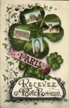CPA Paris Recevez ce Porte Bonheur Trefle