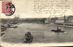 CPA Paris La Seine vers le Trocadero