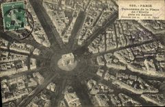 CPA Paris Panorama de la Place de l Etoile pris en ballon