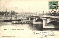 CPA Paris Le Pont de la Concorde Bateaux
