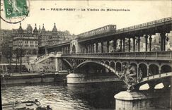 VINTAGE POSTCARD Paris Passy the Viaduct of the Subway Subway