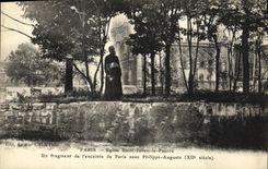 CPA Paris Eglise Saint Julien le Pauvre Un fragment de l enceinte de Paris sous Philippe Auguste