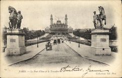 VINTAGE POSTCARD Paris the Bridge D lena and Trocadero