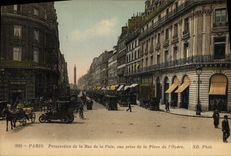 VINTAGE POSTCARD Paris Perspective of the Street of the Peace seen from of the Place of L Operated