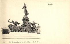 VINTAGE POSTCARD Paris Triumph of the Republic of Dalou