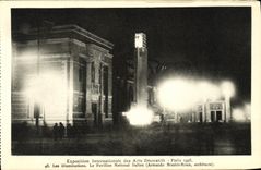 CPA Exposition Internationale des Arts Decoratifs Paris Les illuminations La Pavillon National Italien
