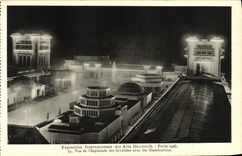 CPA Exposition Internationale des Arts Decoratifs Paris Vue de l Esplande des Invalides avec les illuminations