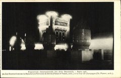 CPA Exposition Internationale des Arts Decoratifs Paris Les illuminations sur la Manufacture des servers