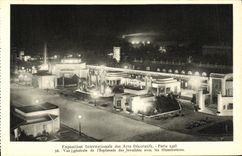 CPA Exposition Internationale des Arts Decoratifs Paris Vue generale de l Esplanade des Invalides avec les illuminations