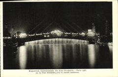 CPA Exposition Internationale des Arts Decoratifs Paris Le Pont Alexandre avec la cascade lumineuse