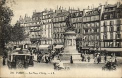 VINTAGE POSTCARD Paris the Clichy Place