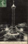 CPA Paris la Nuit Une fete de Nuit La Colonne de la Bastille illuminee