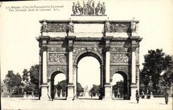 POSTAL Paris L de la VENDIMIA Arc de Triomphe del carrusel