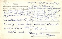 MODERN CARD Paris Basilica and Bell tower of the Sacring Montmartre Heart