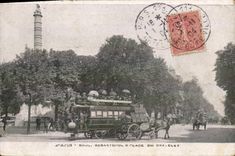 VINTAGE POSTCARD Paris Boul Sebastopol Places Chain