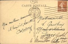 Lumbrera de Paris de la POSTAL de la VENDIMIA y el monumento de Gambetta