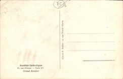 VINTAGE POSTCARD catholic Paris Institute Street D Assas Large staircase
