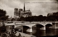 VINTAGE POSTCARD Paris the Bridge of L Archbishop s palace and L Notre Dame Church