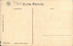 Interior de Bruselas de la POSTAL de la VENDIMIA del co  Gudulia