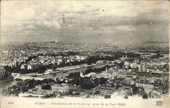 CPA Paris Perspectice de la Seine vue prise de la Tour Eiffel