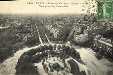 CPA Paris Avenues Malakoff Eylau et Kleber Vue Prise du Trocadero