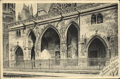 VINTAGE POSTCARD Paris Porch of L church German St L Auxerre native